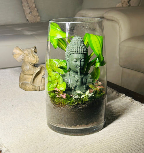 Buddha Terrarium-Serenity Garden Miniature Zen Decor Handmade Sydney