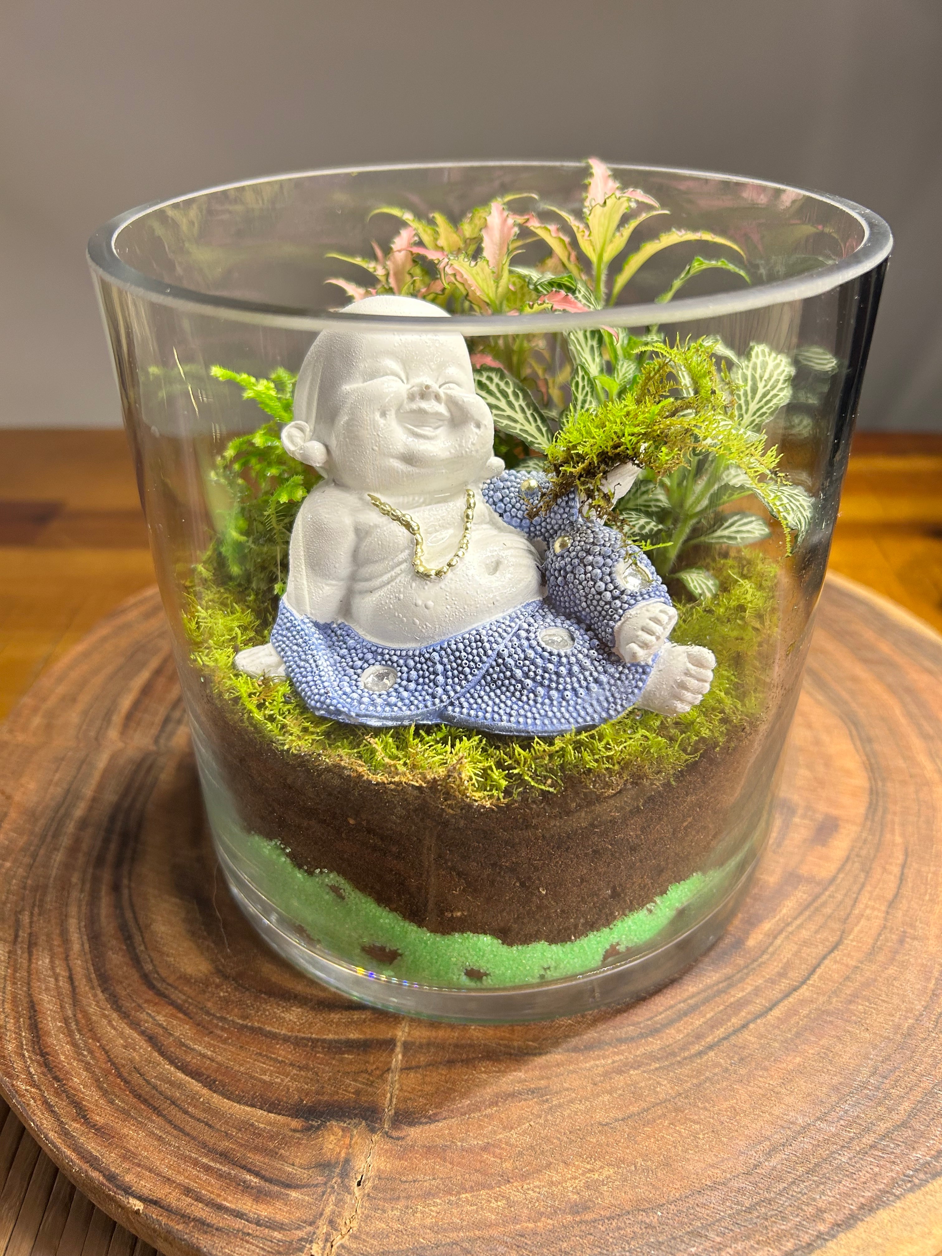Joyful Buddha Garden – Handmade Living Terrarium