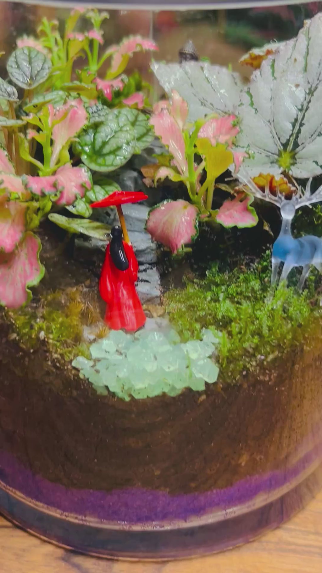 Lady in Red & Buddha Glow in the Dark Terrarium